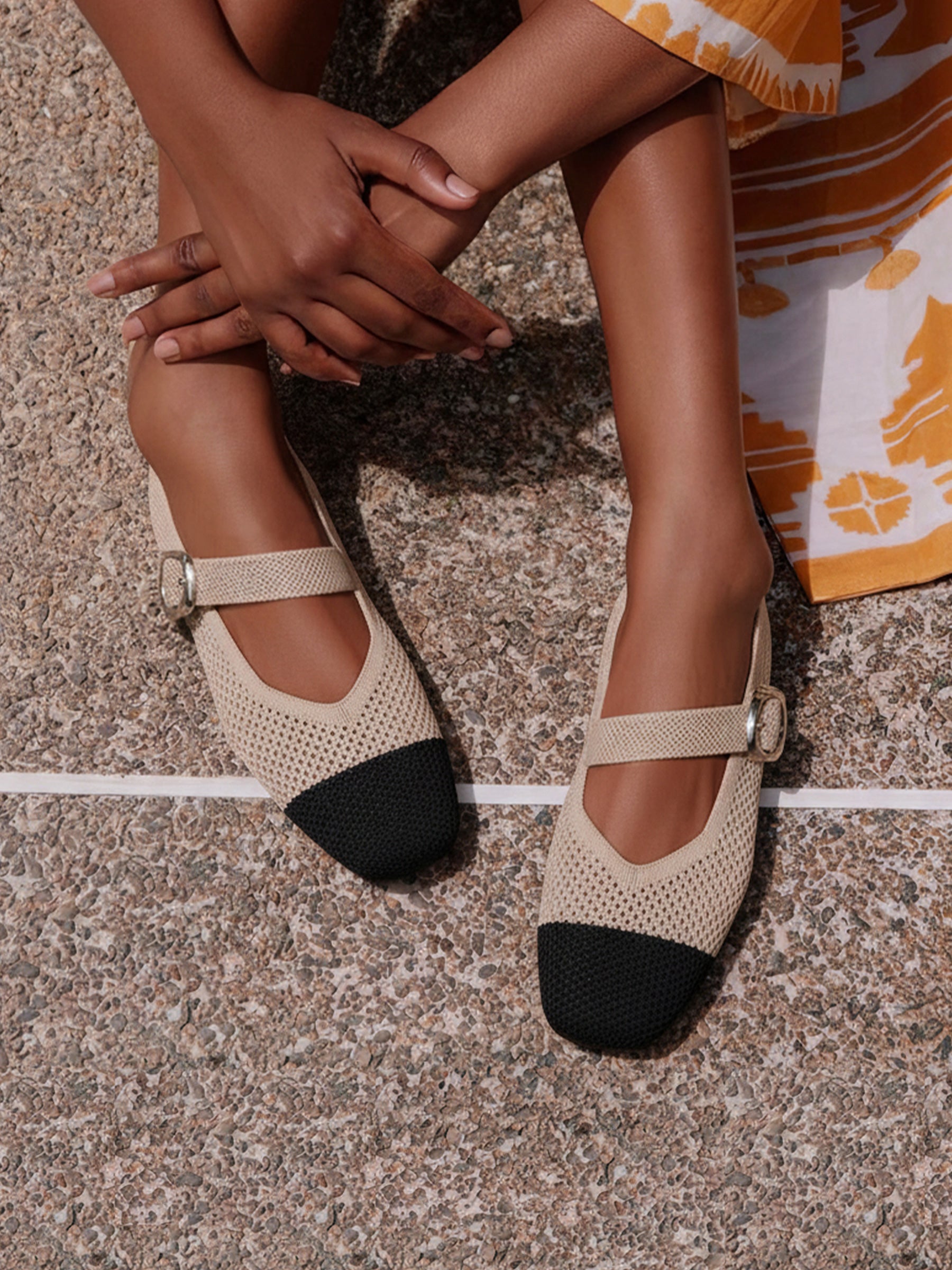 Square-toe V-cut Mary Jane Mesh Shoes | lilivie